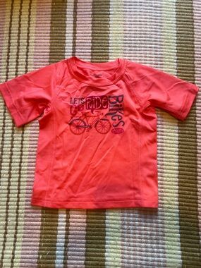 Patagonia Coral 'Let's Ride Bikes' Graphic Tee